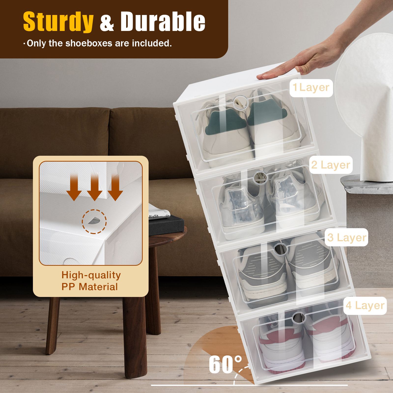 24pcs/set Transparent Plastic  - Shoe Box Display avaliação e preço