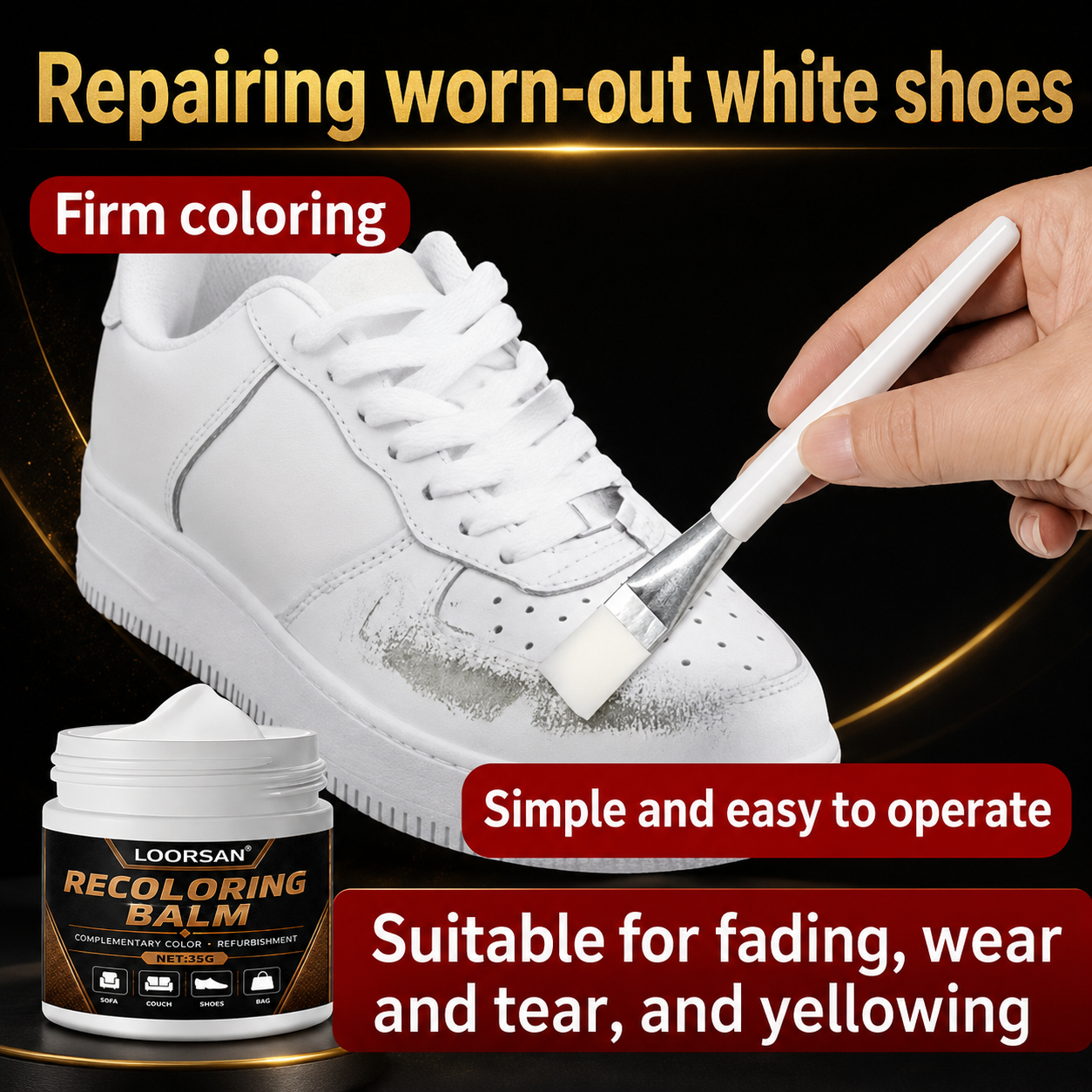 LOORSAN White Leather Sneaker  - Sneaker Care Spray avaliação e preço