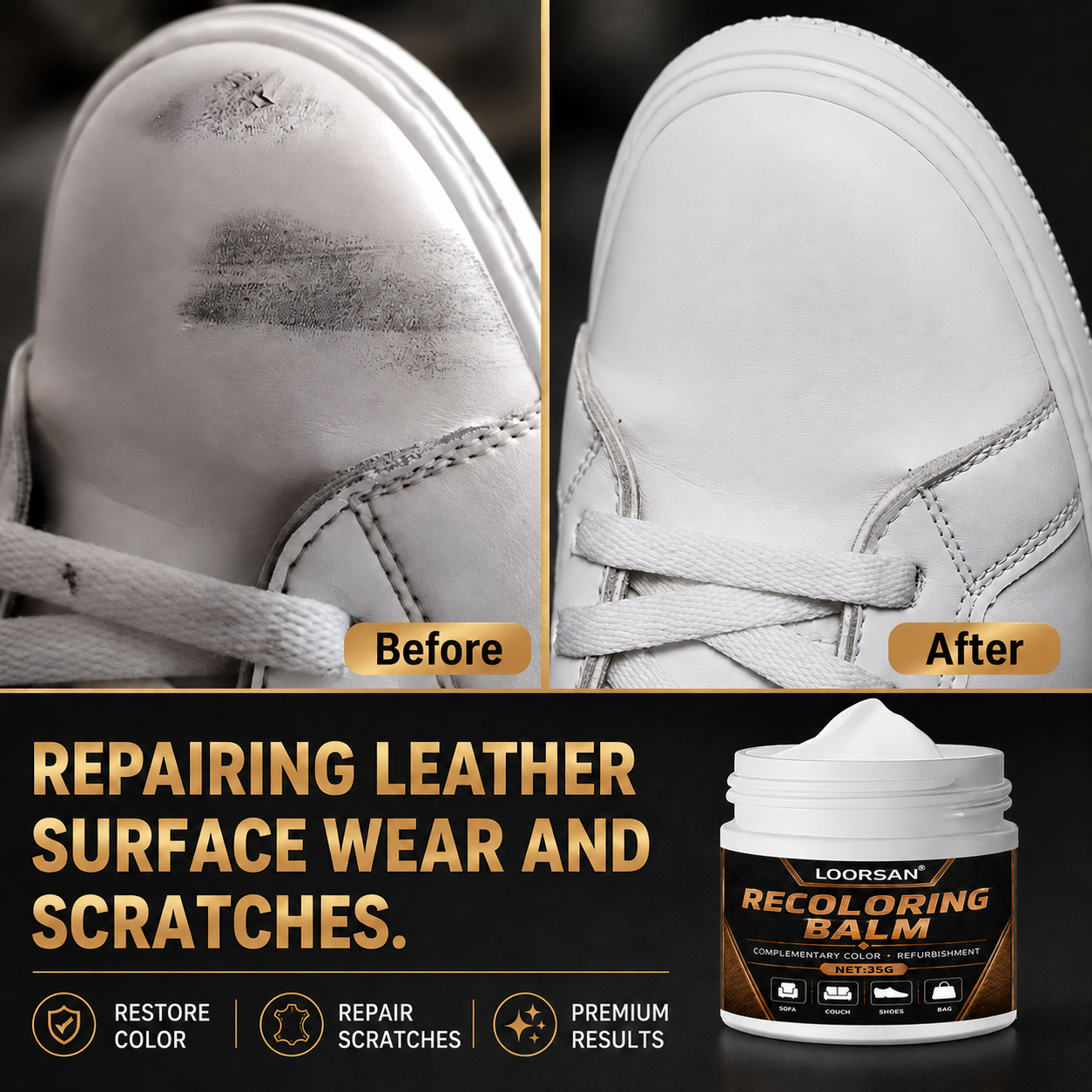 LOORSAN White Leather Sneaker  - Sneaker Care Spray avaliação e preço