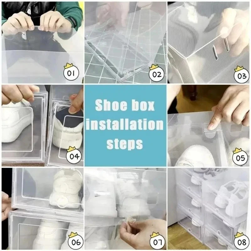 6PCS Transparent Shoe Boxes St - Shoe Box Display avaliação e preço
