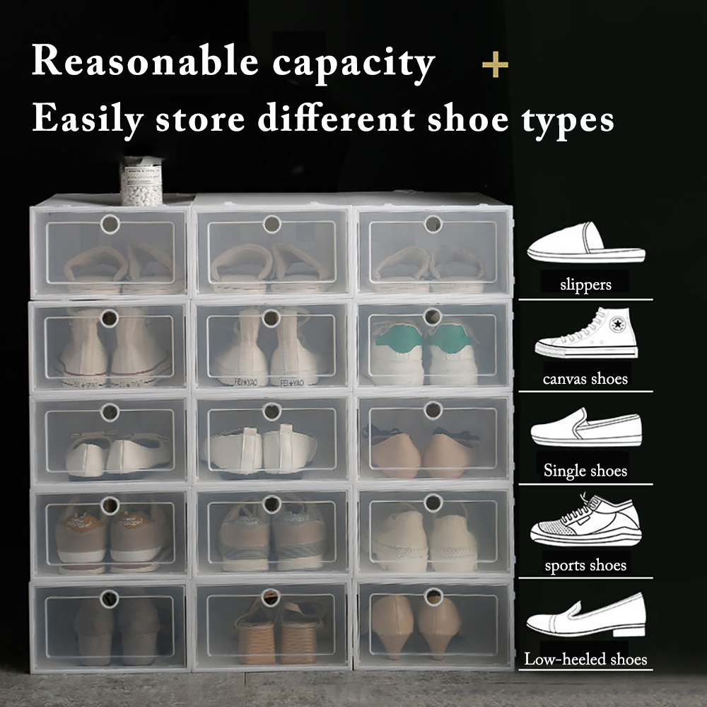 6 Pack Transparent shoe box sh - Shoe Box Display avaliação e preço
