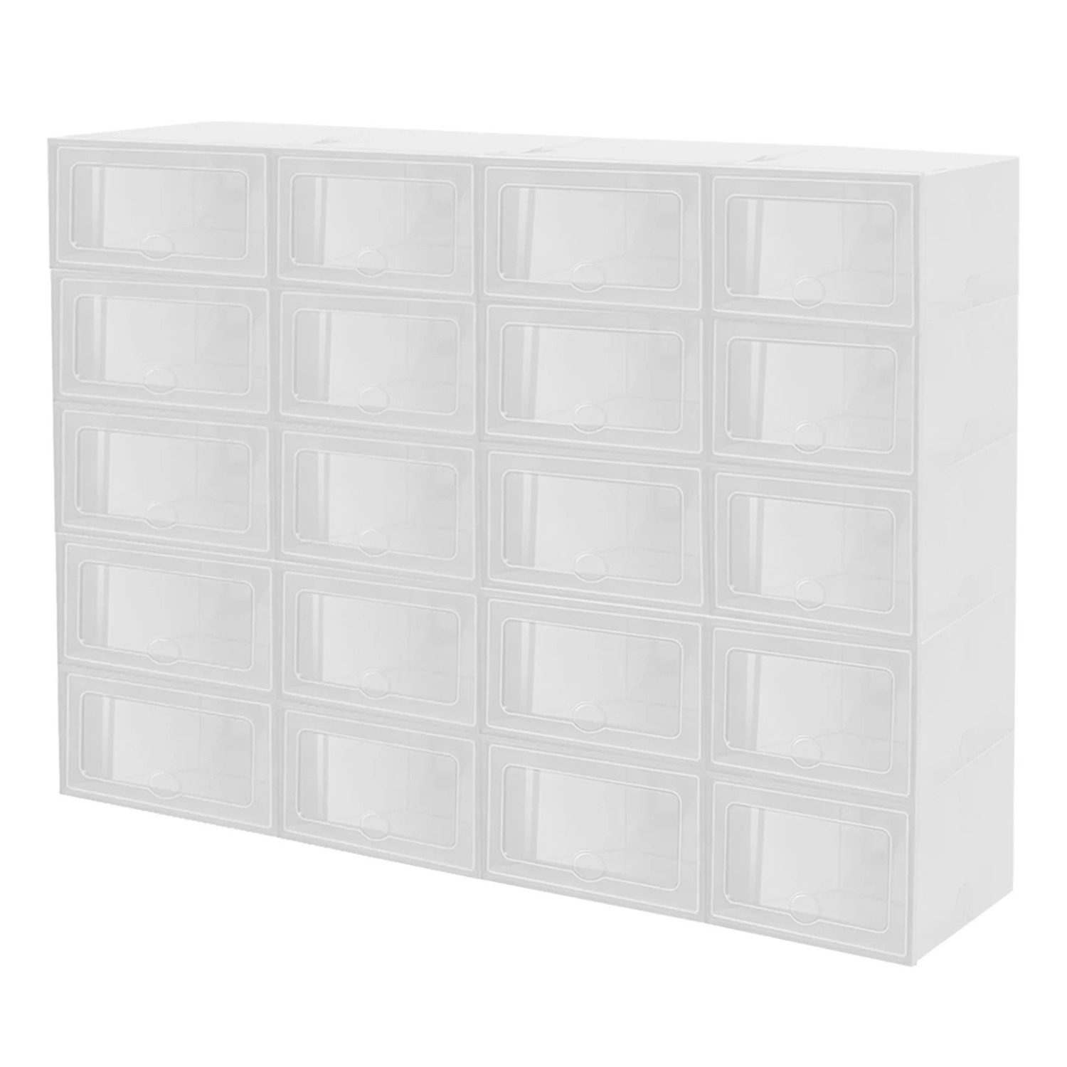 20 PCS Shoe Storage Boxes,Clea - Shoe Box Display avaliação e preço
