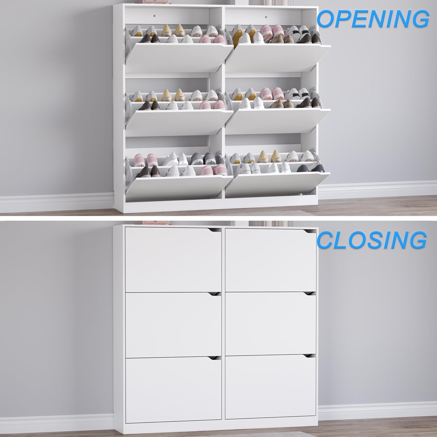 Slim Shoe Storage Cabinet With - Shoe Box Display avaliação e preço