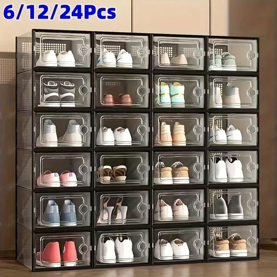 6/12/24pcs Thickened Transpare - Shoe Box Display avaliação e preço