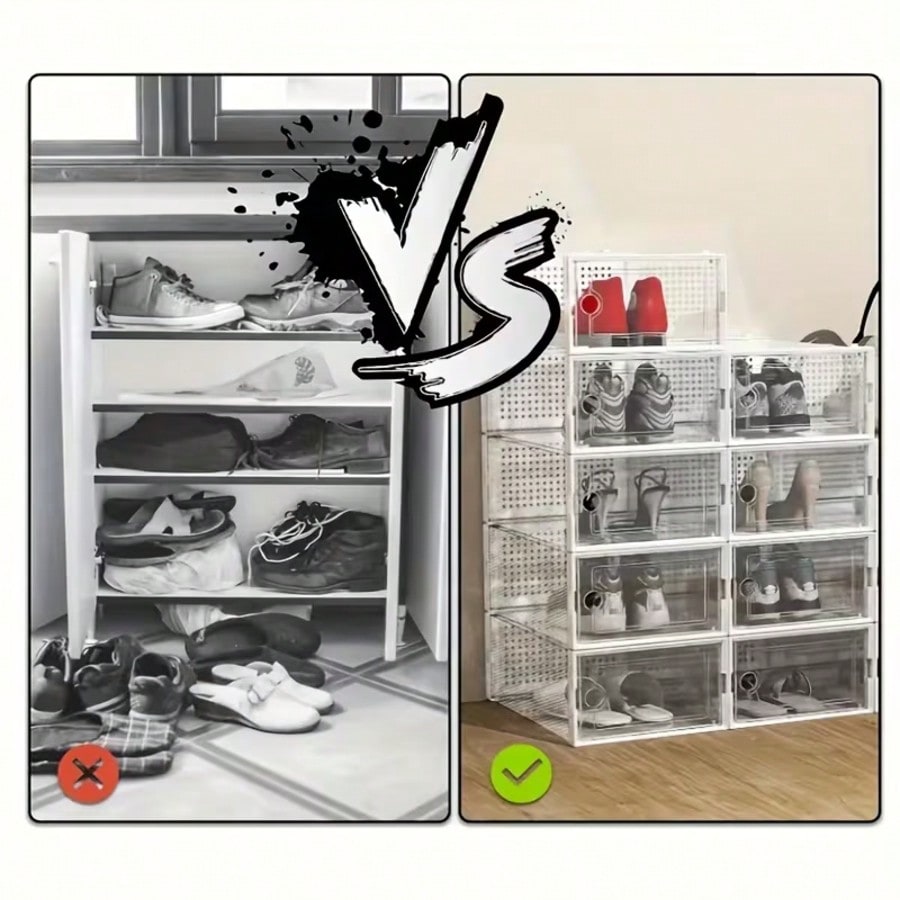 6/12/24pcs Thickened Transpare - Shoe Box Display avaliação e preço