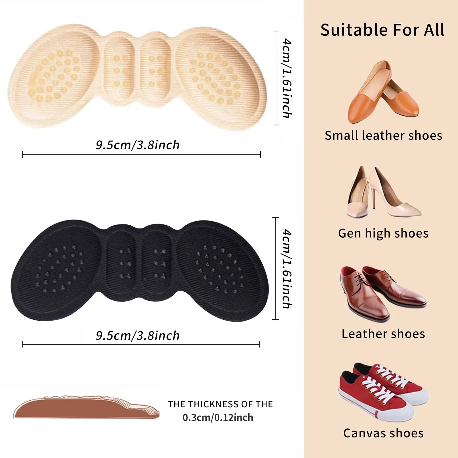 4Pairs Heel Pads for Shoes Too - Heel Liner Grip avaliação e preço
