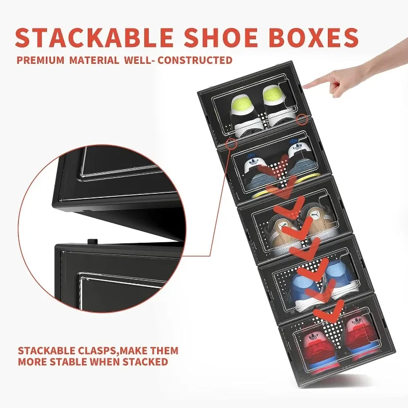 12 Pack Shoe Organizer Boxes B - Shoe Box Display avaliação e preço