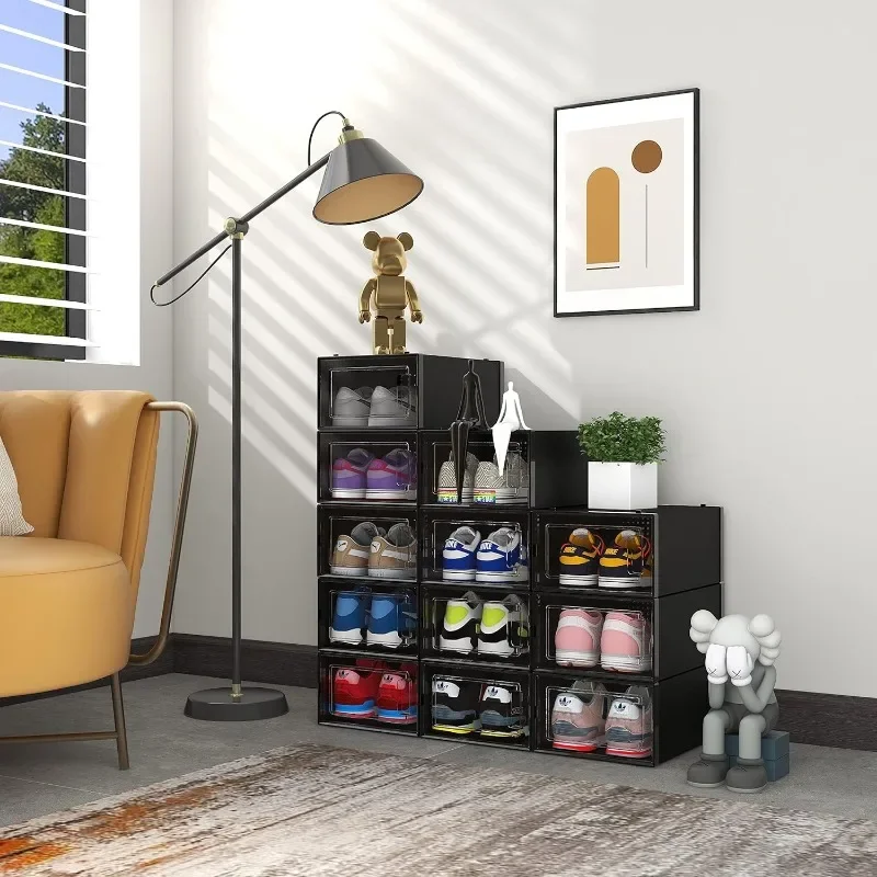 12 Pack Shoe Organizer Boxes B - Shoe Box Display avaliação e preço